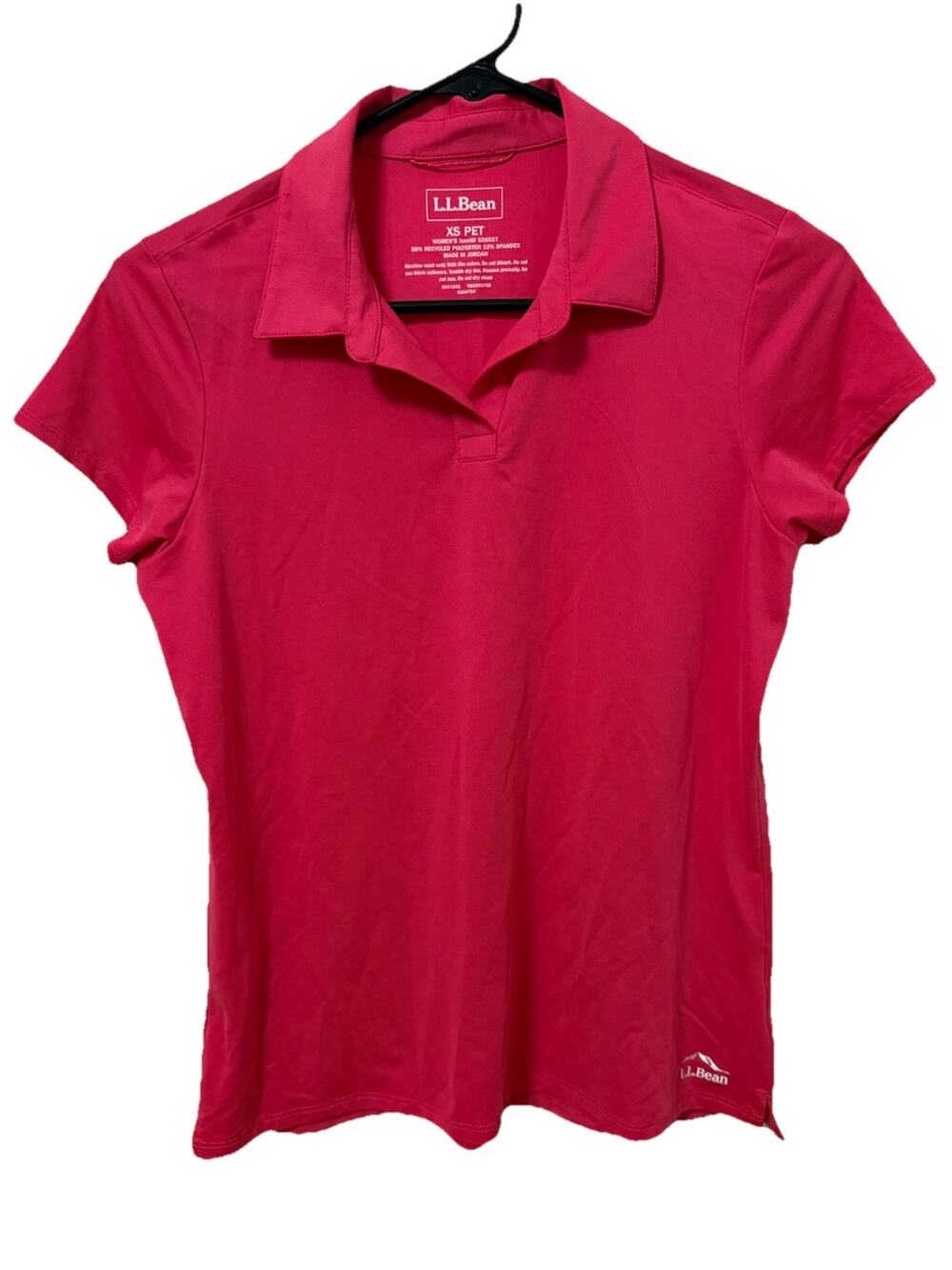 L. L. BEAN Women’s Polo, Ruby Coral Short Sleeve Shirt Size XS